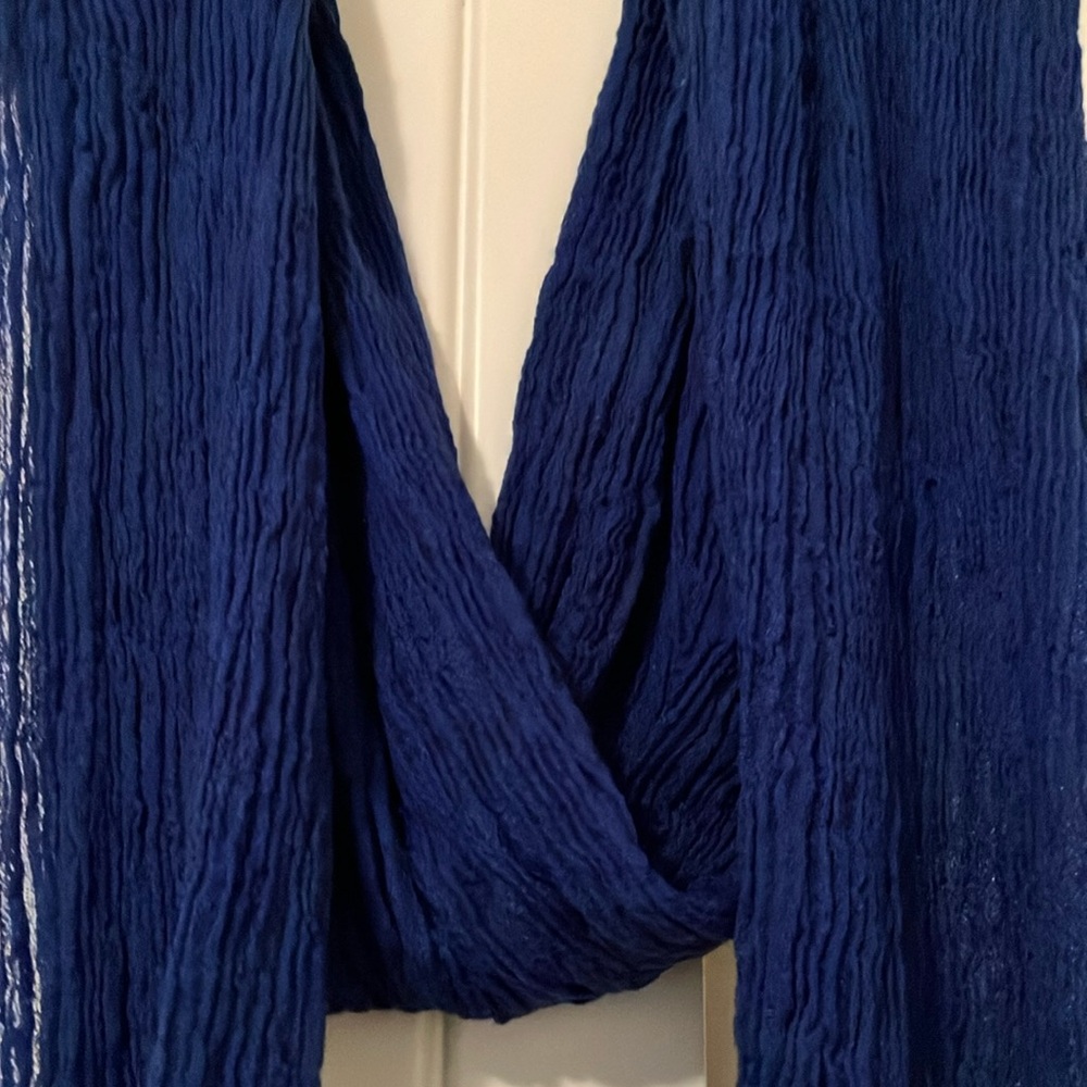 Banana Republic Deep Blue Textured Scarf